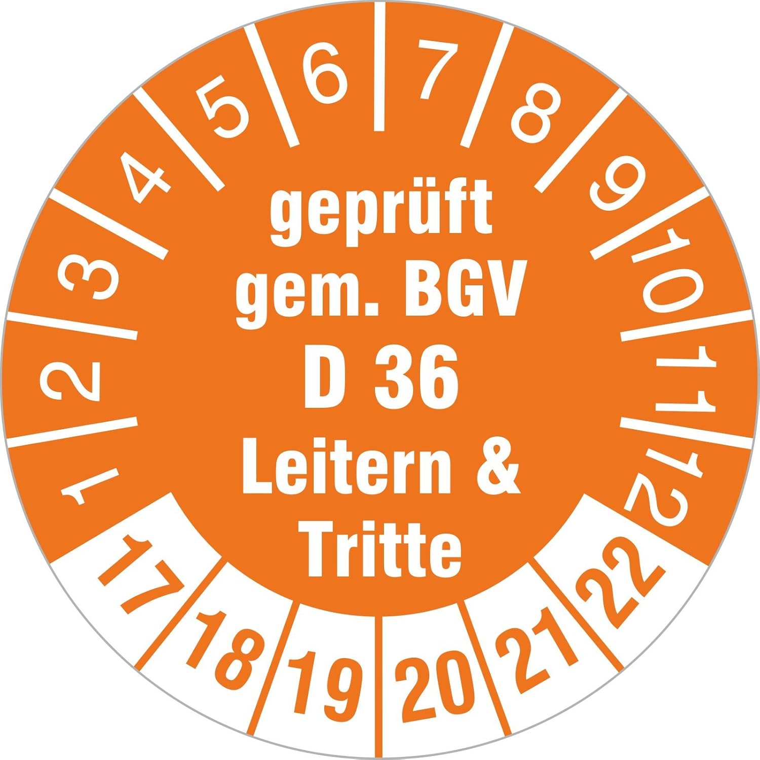 Prüfplaketten “Geprüft gem. DGUV Information 208016 Leitern u. Tr, ab 3,50