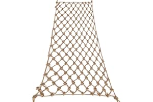 AQICHEYO Natural Jute Rope Net - Heavy Duty and Versatile Protection for Outdoor Activities, Indoor Decoration, Plant Growth & More (3ft x 6ft)