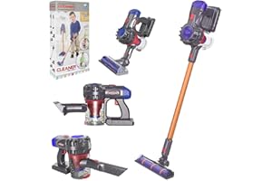 YinRazer 4-in-1 Kids Vacuum That Really Work, Toddler Pretend Play Cleaning Toy Vacuum Set W/Light & Sound, Interactive Toy Cleaner Birthday Idea for 3+ 4 5 6 7 8 -12 Year