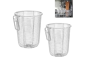 ZECNG 2Pcs 18/8 Stainless Steel Dishwasher Cutlery Basket Kitchen Chopstick Holder Organizer for Kitchen Utensils Clean Up, Drying, or Storing-Dishwasher Basket for Small Items