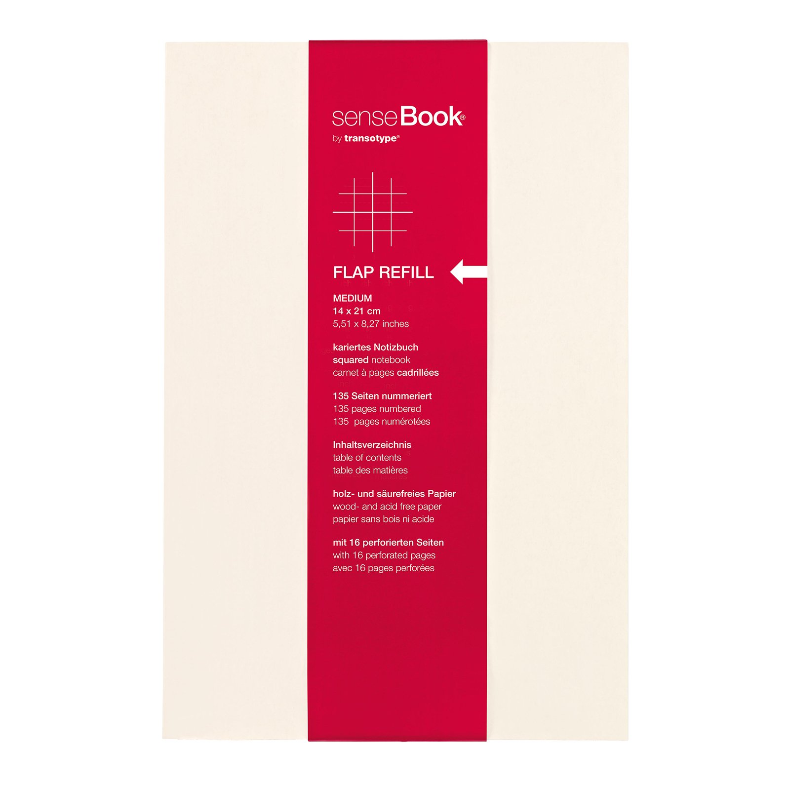 Transotype Sense Book Flap Refill, Small, Circa Chequered ca. A5