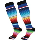 Nander Compression Socks Women Men Knee High Stockings | 1 Pair, 20-30mmHg Compression Stockings,Stretch Unisex Fit, Wide Calf Socks for Sports Running Travel Flight Nurse