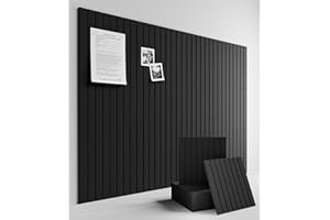 Fluxynara Large Felt Bulletin Board 48" X 36" Large Cork Board Alternative-12 Pack with 70 Safe Removable Adhesive Tabs, Cork Boards for Walls Cork Board for Home Office Classroom Pin Board (Black)