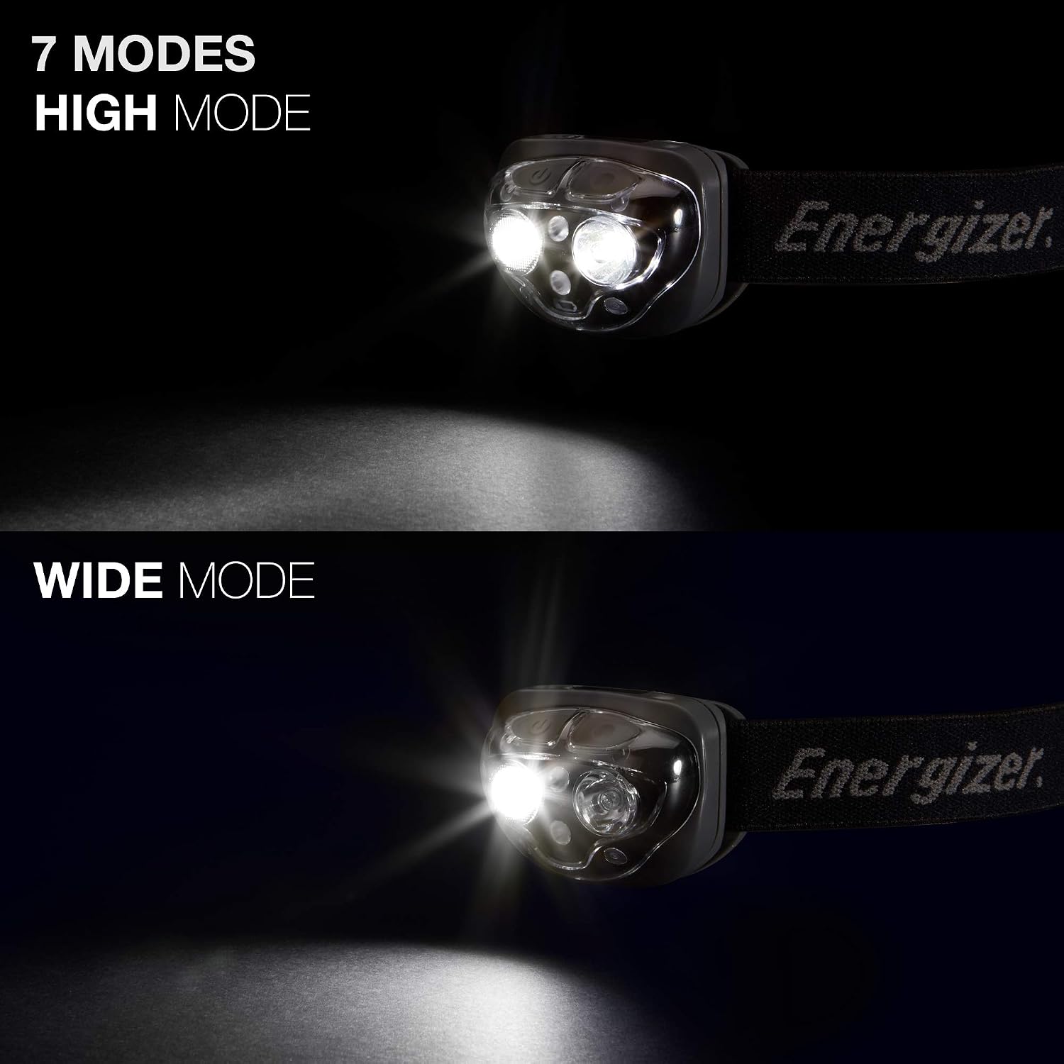 Energizer Vision HD+ 360 Lumen Adjustable Head Torch, Midnight Black, Water Resistant Headlamp, Bright LED Headlight - Image 3