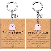 Valentines Day Gifts for Best Friend Keychain Friendship Gifts for Best Friend Birthday Gifts for Women Pink Cute Ghost Gift Funny Bff Gift for Friend Bestie Galentines Day Christmas Stuff for Women