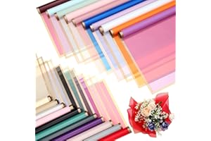 Yahenda 420 Sheet Flower Wrapping Papers Flower Bouquet Paper with Gold Edge Korean Style Bouquet Wrapping for Floral Supplies Wedding Anniversary DIY Gifts, 23 x 23 Inch(Elegant Colors)