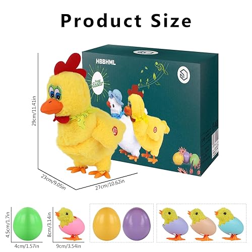 hbbhml Plush Electric Stuffed Laying Egg Chicken Toy Doll with
