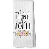 shiviody Lolli Gifts Kitchen Towels - Grandma Gifts from Grandkids Dish Towels, Rustic Grandma Mothers Day Birthday Decorative Absorbent Dishcloths Hand Towel for Kitchen Decor 16x24 Inches