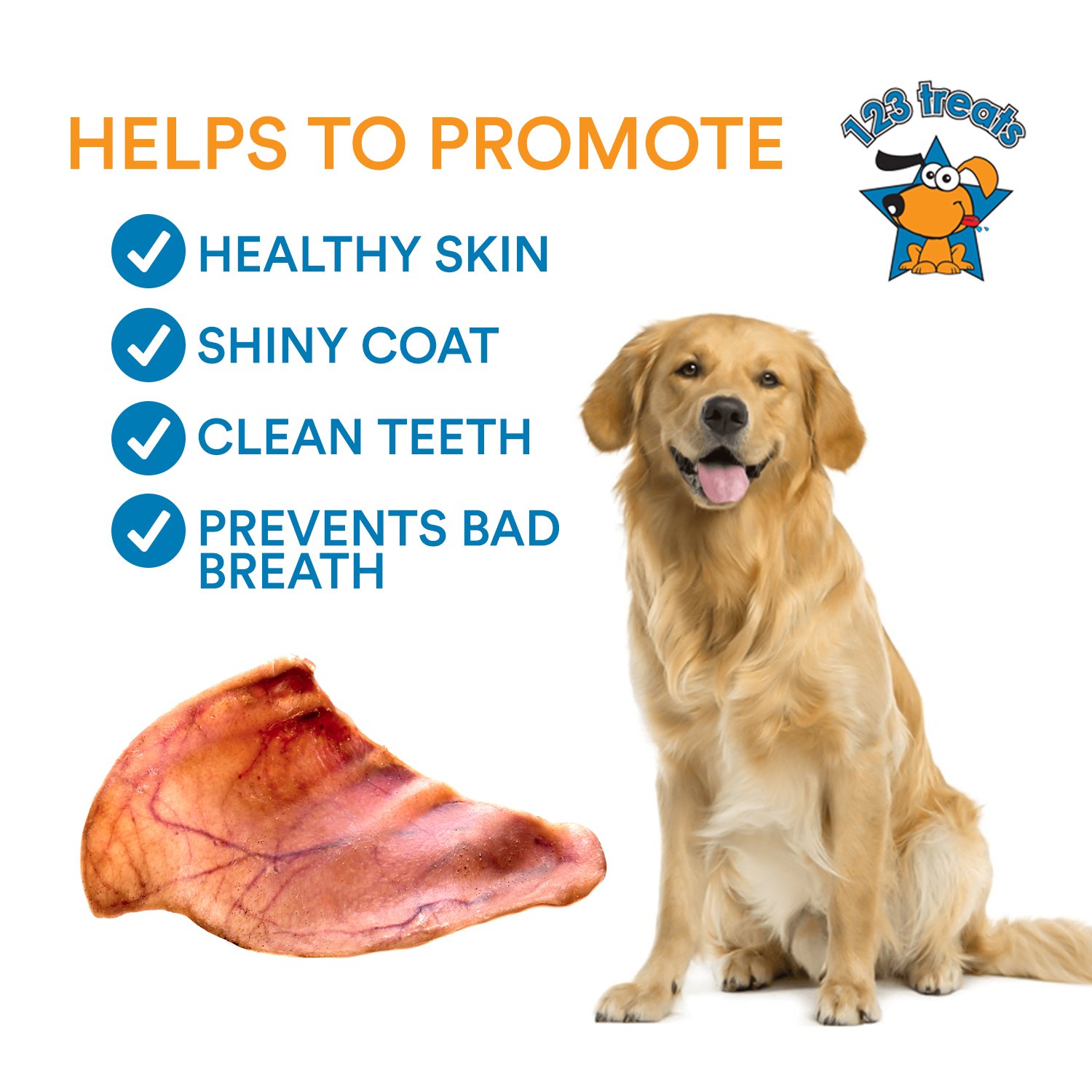 Pig Ears for Dogs Quality Large Pork Dog Chews by 123 Treats Made