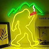 Jeanchrl Bigfoot Neon Sign Sasquatch Neon Lights Sign for Room Dimmable Relax LED Neon Signs for Man Cave Bar Club Party Bigfoot Light Up Sign Funny Neon Wall Art Cool Gifts for Men Adults Fans