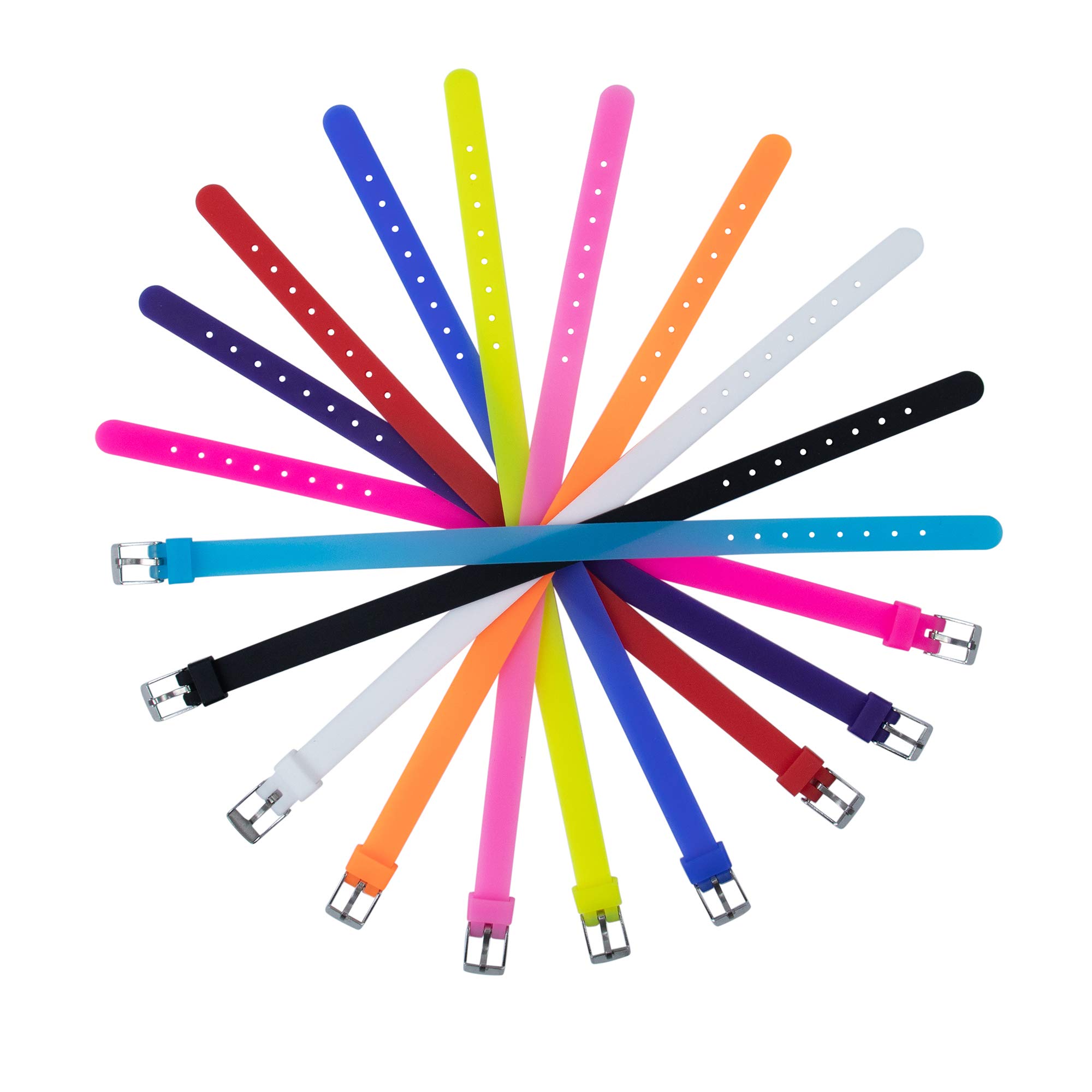 Photo 1 of AUEAR, 20 Pack 8mm Wristbands Bracelets for 8mm Slide Letters Mix Colors for Jewelry Making DIY Craft 10 Colors (Silicone Slide)