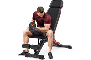 TYRSEN 1200LBS Adjustable Weight Bench Press, Heavy-duty Workout Bench for Home Gym, Extra Headrest, Incline Decline strength Training Bench Press for Full Body Workout Extrem Stable