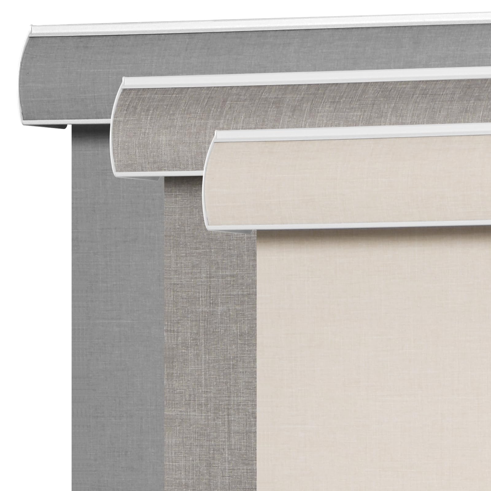 Photo 1 of SEEYE Blackout Roller Shades for Windows, Cordless, Roller Blinds, Linen Fabric Window Blinds, Thermal Insulated Fabric UV Protection, Room Darkening Shades for Home,Office (Line Beige, 69" W x 72" H)