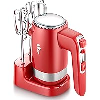 Hand Mixer Electric, Bear 2x5 Speed 300W Electric Hand Mixer with 4 Stainless Steel Accessories Storage Base Eject…