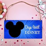 Pixie's Gifts Days Until Disney Chalkboard Plaque - Blue Comic 19x10cm view 1