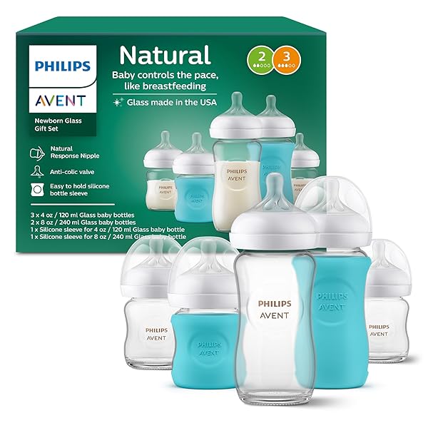 PHILIPS AVENT GLASS NATURAL BOTTLE WITH NATURAL RESPONSE...