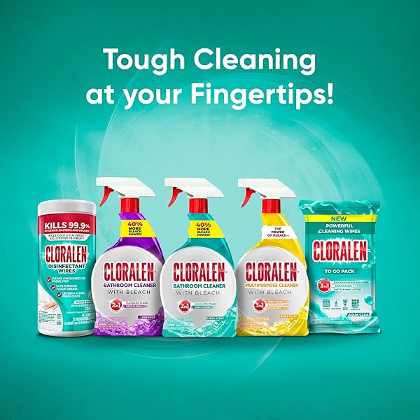 CLORALEN ALL PURPOSE CLEANER WITH BLEACH SPRAY – 32 FL OZ – FRESH SCENT – 3-IN-1 MULTIPURPOSE CLEANER SPRAY – DEEP CLEANS, ELIMINATES STAINS & DEGREASES