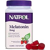 Natrol Melatonin 5 mg Gummies, Sleep Support for Adults, 140 Count | Supplement to Fall Asleep Faster &amp; Stay Asleep Longer, Wake Up Refreshed, 100% Drug-Free, Strawberry-flavored, 140 Day Supply