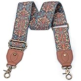 Purse Strap Replacement Crossbody Adjustable Bag Strap Retro Jacquard Embroidery Wide Shoulder Strap for Women Handbags