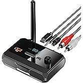 Bluetooth 5.3 Receiver for Home Stereo, RCA Bluetooth Adapter, Low Latency & HD Music Audio, Support Optical AUX 3.5mm, RCA Receiver Adapter for Speakers, Music Streaming Stereo System