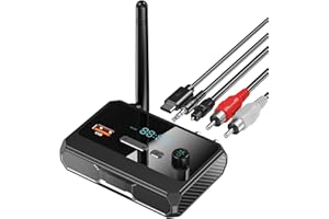 Bluetooth 5.3 Receiver for Home Stereo, RCA Bluetooth Adapter, Low Latency & HD Music Audio, Support Optical AUX 3.5mm, RCA R