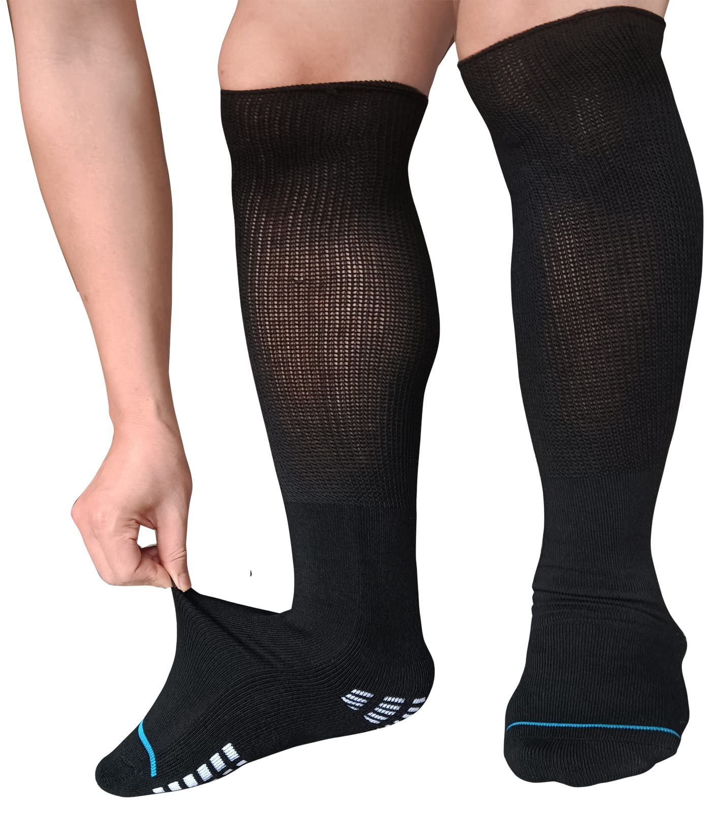 COIYUFUX Extra Width Socks For Bariatric Diabetic For Men Women, Cast Lymphedema Socks for Swollen Foot Ankle 2 Pairs