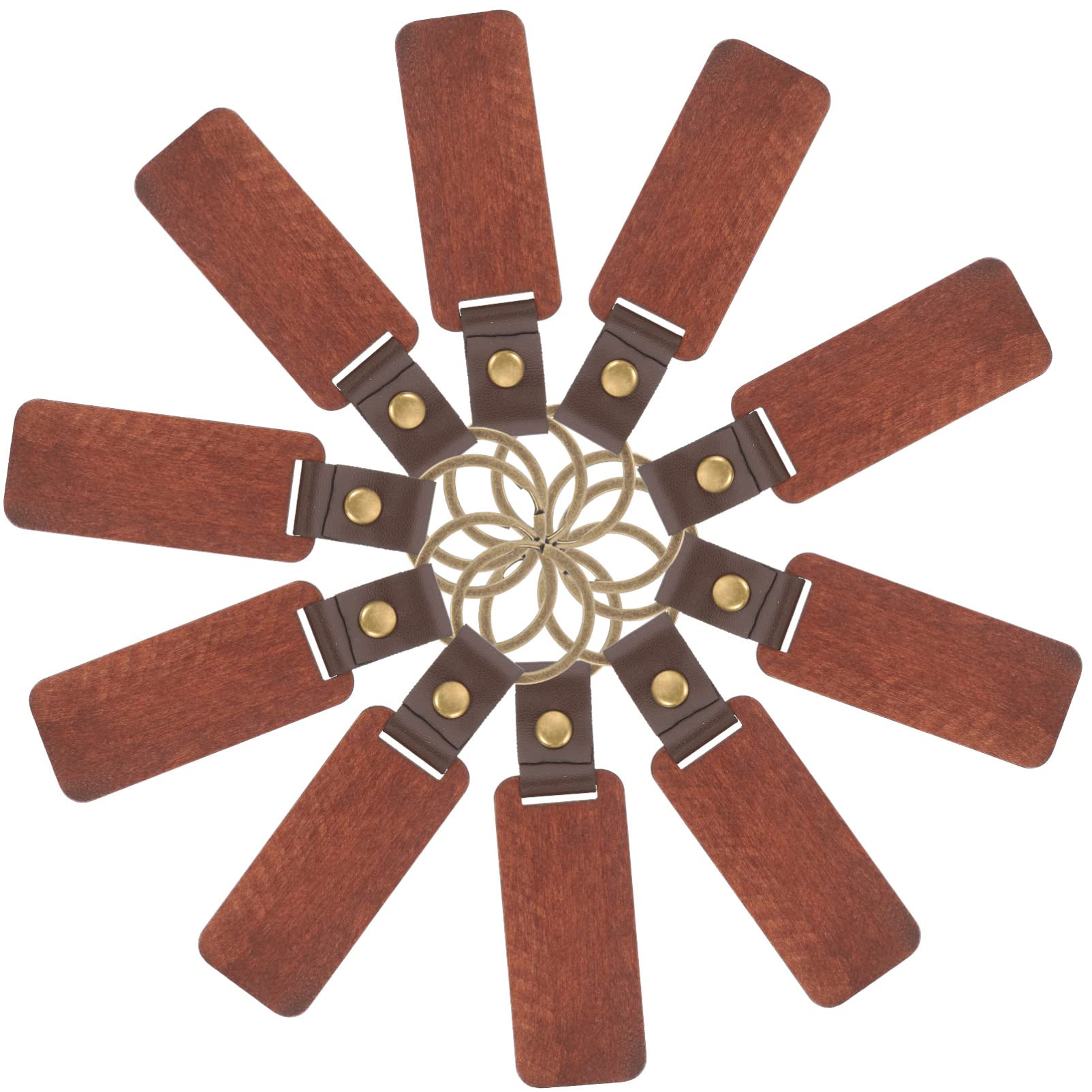 COHEALI Purse Keychain 10pcs Blank Leather Key Chain Diy Carving Leather Key Ring Simple Style Decorative Keyring Letter Keychain