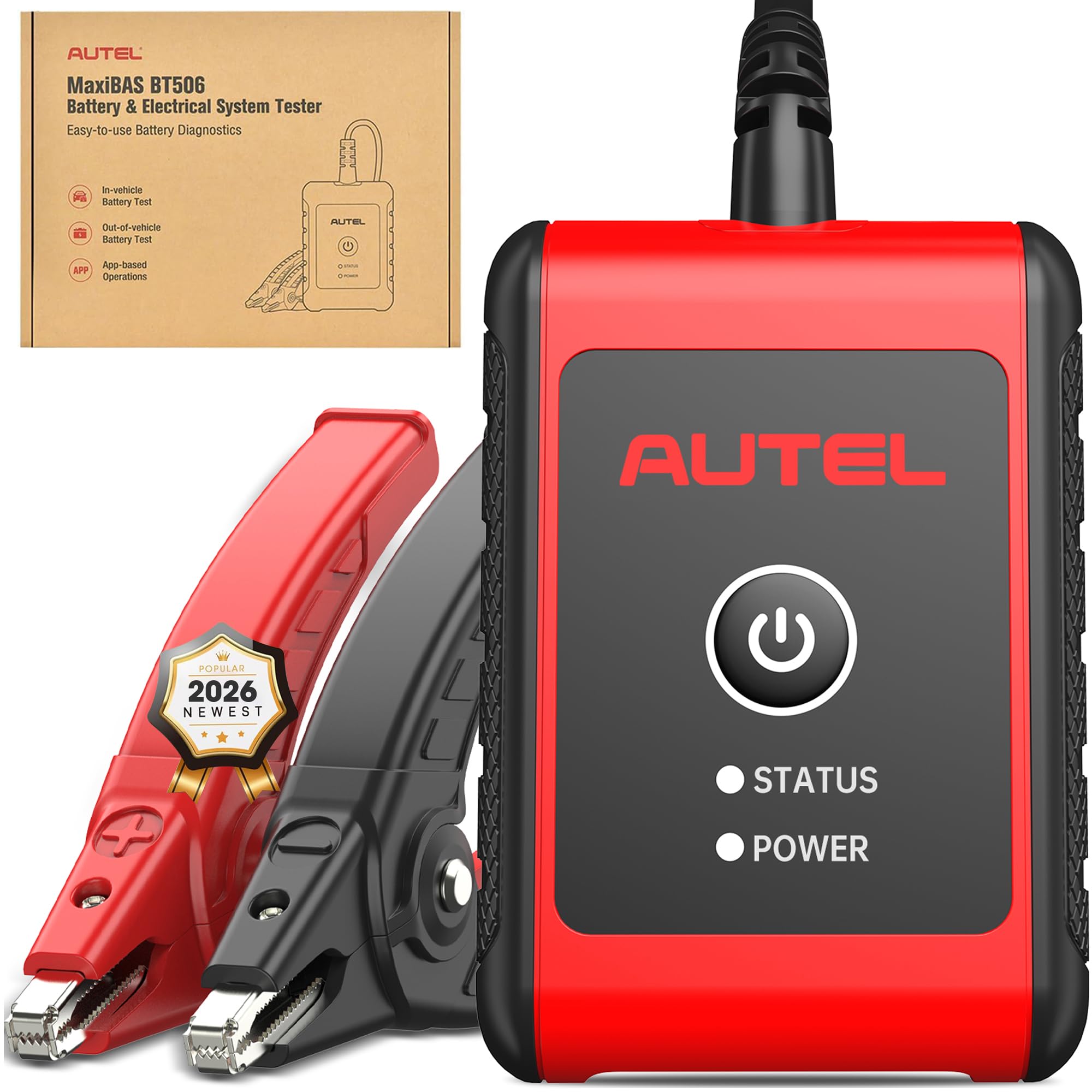 Photo 1 of 2026 Autel MaxiBAS BT506 Car Battery Tester, 6V 12V 100-2000 CCA Car Battery Analyzer, 12V 24V Auto Cranking/Charging System Test, Adaptive Conductance, High-Precision Battery Load Test for All Cars