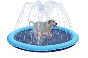 Splash Sprinkler Pad for Dogs, Non-Slip Pet Thickened Durable Wading Bath Pools, Splash Play Mat Outdoor Game Toys for Pets(5