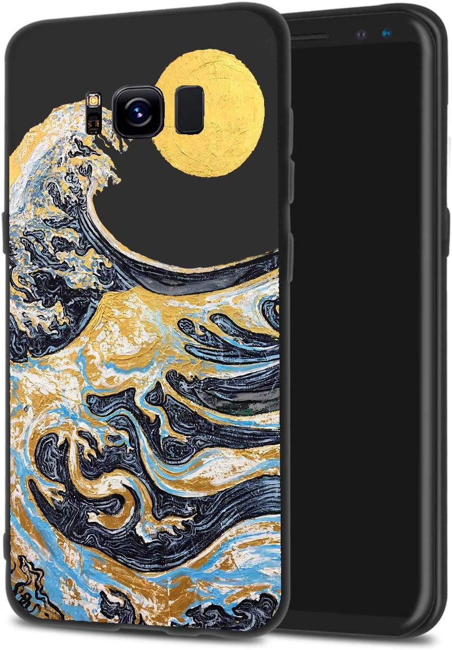 LuGeKe Sea Wave Phone Case for Samsung Galaxy S8,Swashing Sea Spray Patterned Boys Design Case Cover,Soft TPU Anti-Stratch Bumper Protective Cool Boys Phonecase