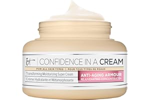 IT Cosmetics Confidence in a Cream Anti Aging Face Moisturizer – Visibly Reduces Fine Lines, Wrinkles & Signs of Aging Skin in 2 Weeks, 48HR Hydration with Hyaluronic Acid, Niacinamide