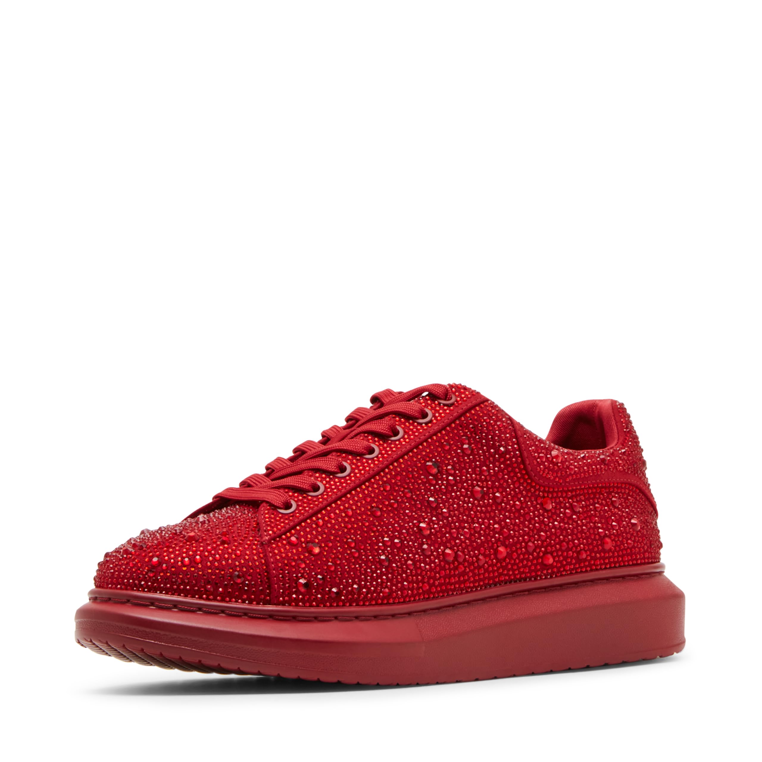 Steve Madden Men’s ICEBOX Embellished Fashion Sneaker, Red Multi, 9