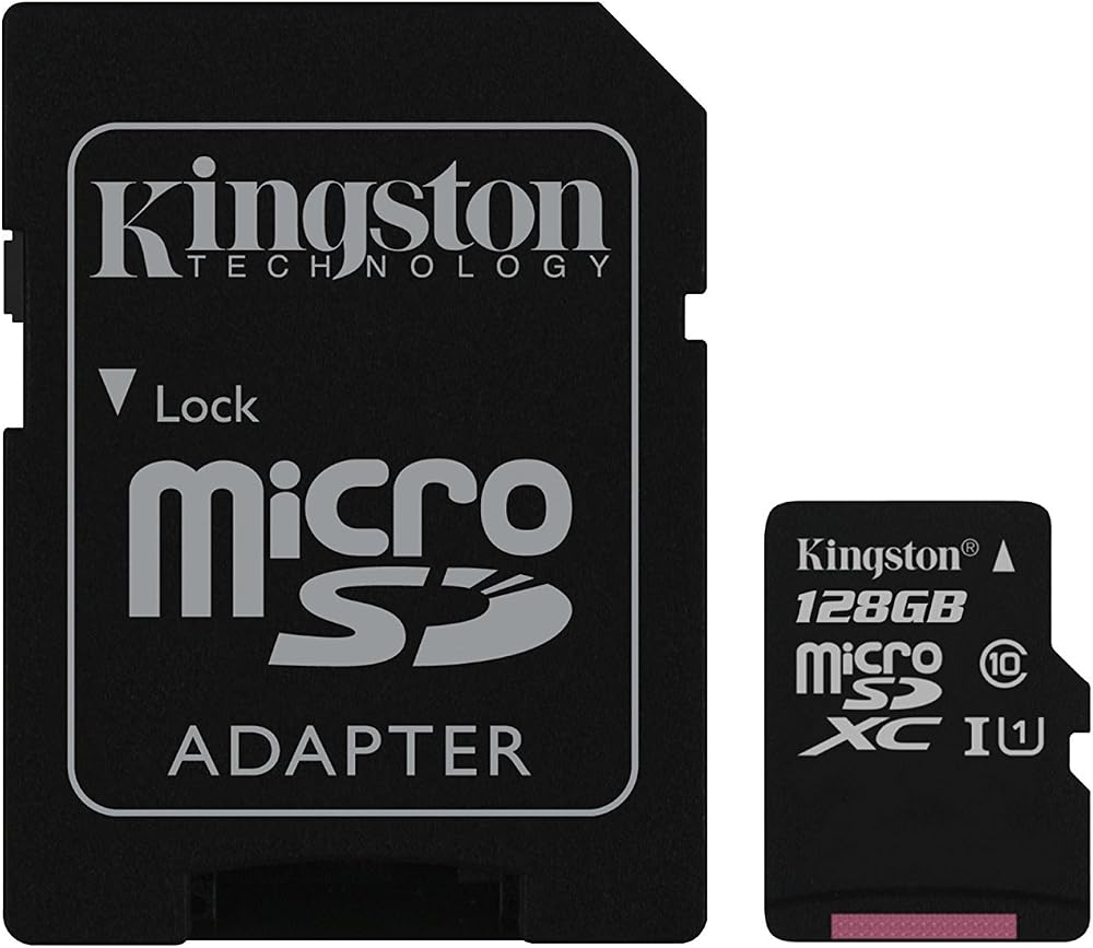 Kingston 128GB microSDXC UHS Class 1 Class10 Memory Card w/ SD Adapter Black