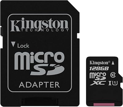 Kingston 128GB microSDXC UHS Class 1 Class10 Memory Card w/ SD Adapter Black