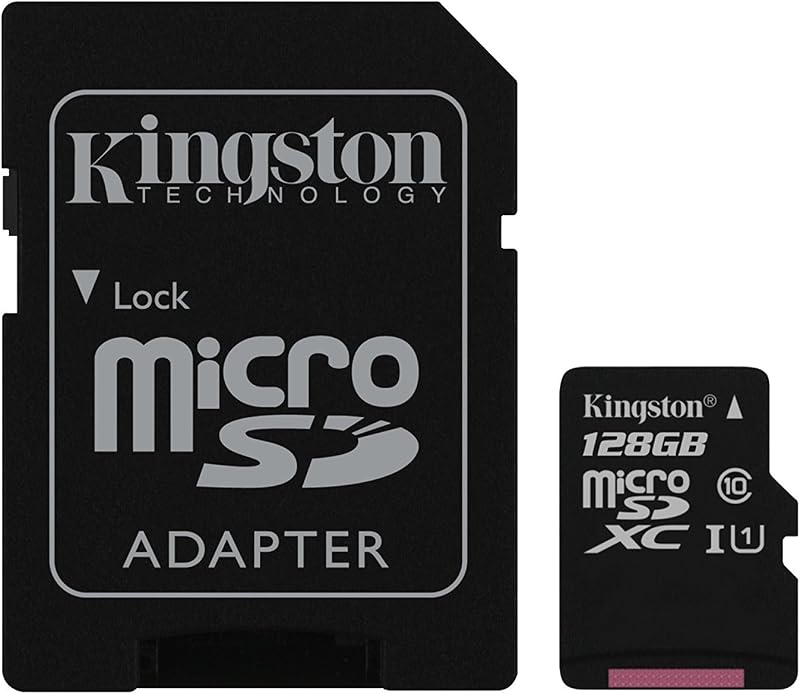 Kingston 128GB microSDXC UHS Class 1 Class10 Memory Card w/ SD Adapter Black