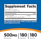 Nutricost Acetyl L-Carnitine 500mg 180 Capsules Non-GMO Gluten Free view 2