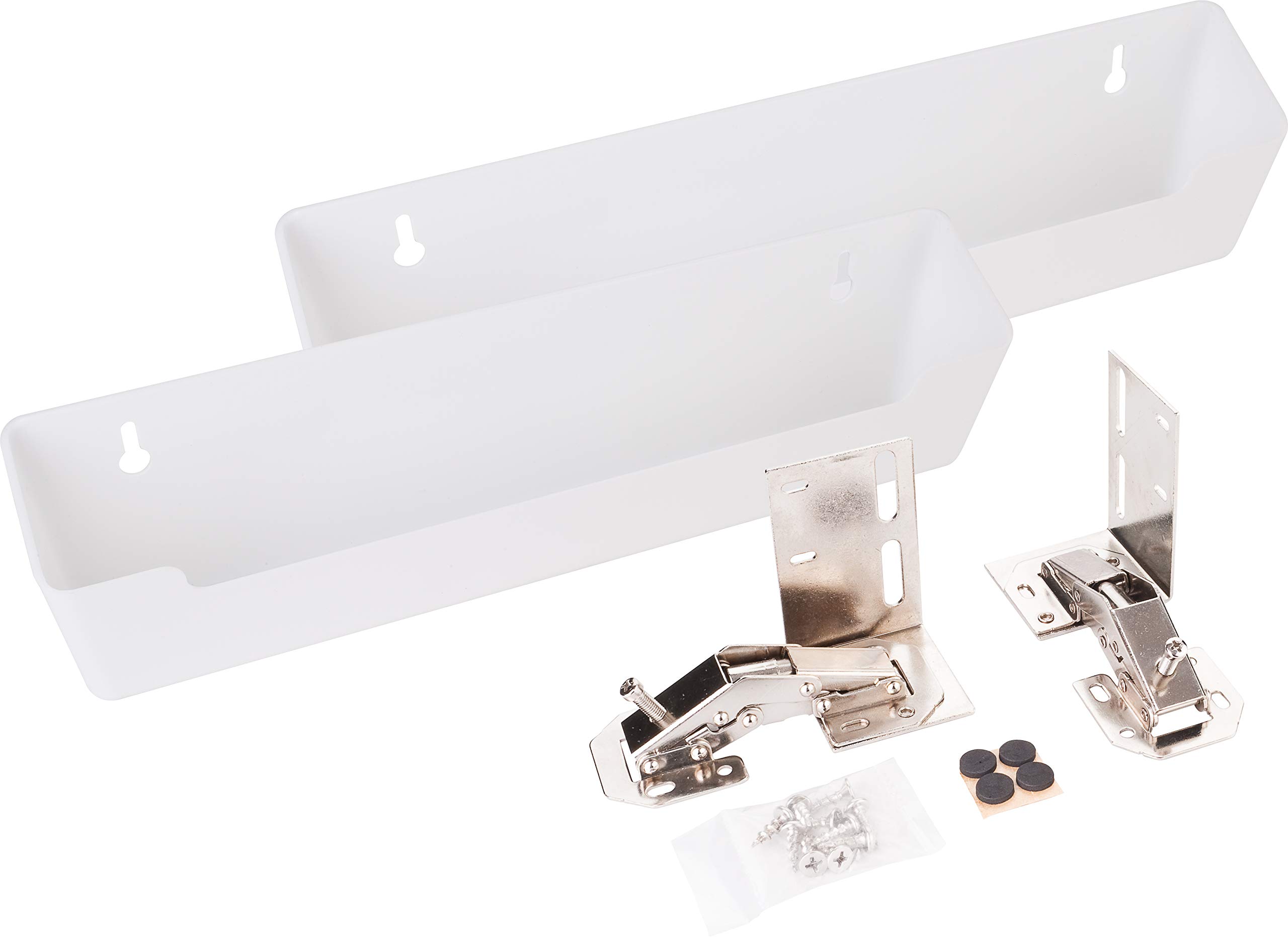 Hardware Resources 11-11/16" Plastic Tipout 2 Shallow Tray Set, White