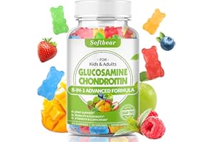 softbear Glucosamine Chondroitin Gummies for Adults, Sugar Free Chondroitin & Glucosamine Nutritional Supplements for Joint Support, Mixed Fruit Flavor, 60 Count