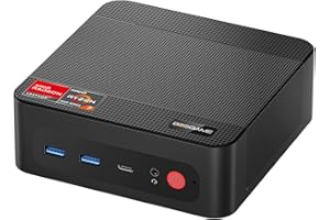 BOSGAME P4 Mini PC, AMD Ryzen 7 5825U Light Gaming Computer, 32GB DDR4 RAM, 1TB M.2 NVMe SSD, Triple Display Desktop PC, Dual 2.5G LAN Ports, WiFi 6E, BT 5.2