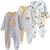 Kiddiezoom Baby Footed Cotton One-Piece Romper Jumpsuit Pajamas