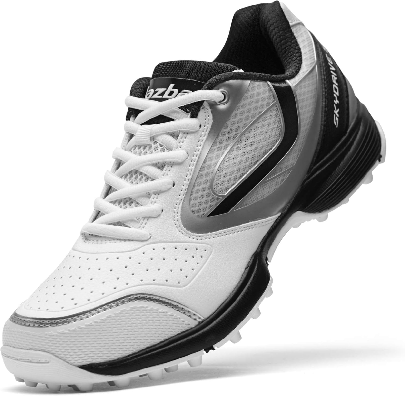 Men's Cricket Shoes SKYDRIVE, Durable Astro Turf Trainers Rubber Cleats Excellent Grip on Wet Grass, Great for Outdoor Sports Softball Baseball Field Hockey, Toe Protection Against Fast Bowling
