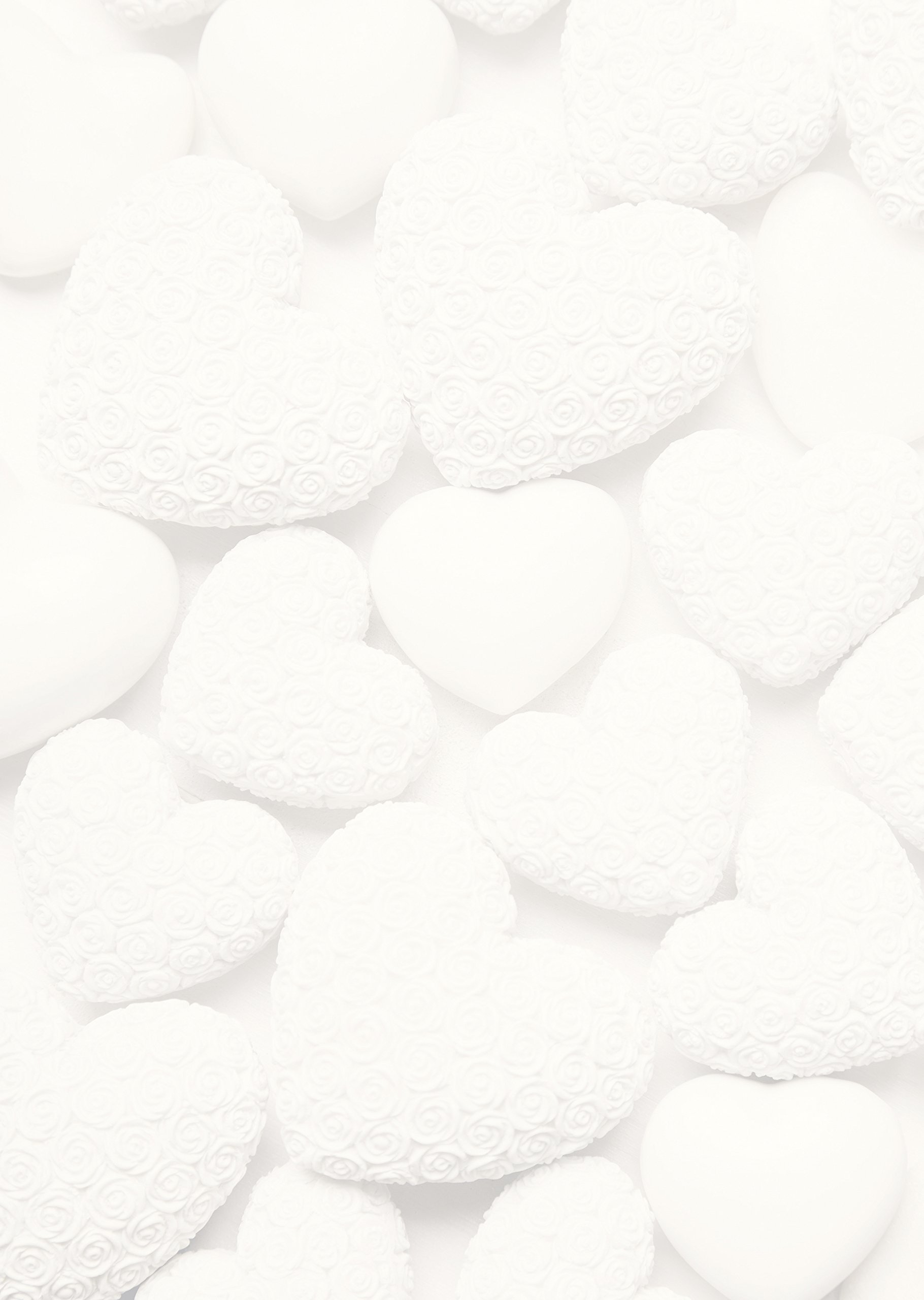 100 Sheets of A4 White Hearts Letter Paper 100g by Liebesbriefe Letter D for Valentine's Day, Weddings, Birthdays etc.