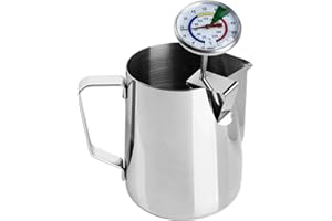 THERMOMETER WORLD Milk Thermometer and 600ml Milk Frother Jug for Perfect Barista Style Coffee Making Great for Frothy Latte Cappuccino