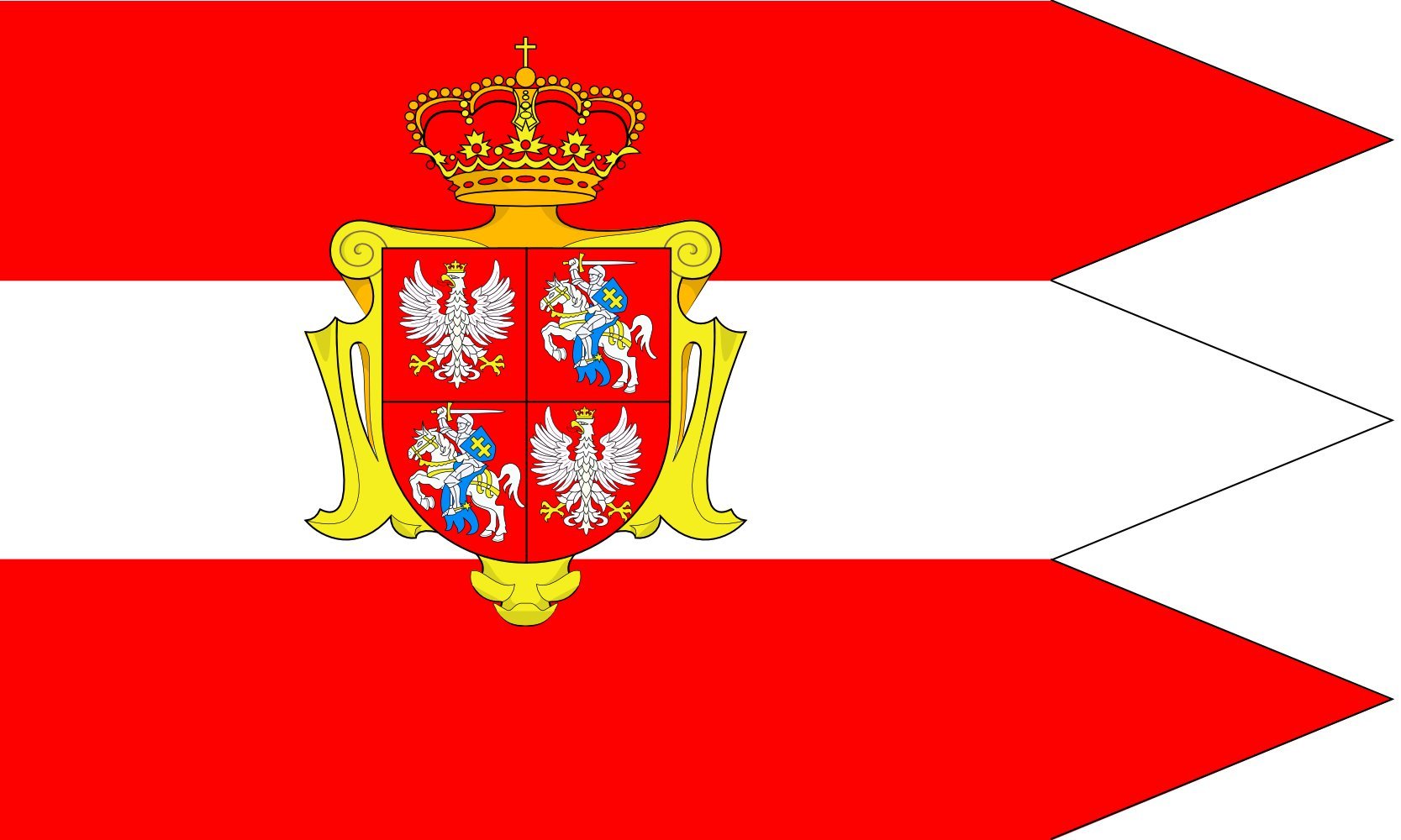 Flaga Rzeczypospolitej Polskiej Jest Prostokątem Podzielonym Na Dwa Równe Pasy Royal banner not a flag of the Polish-Lithuanian Commonwealth during