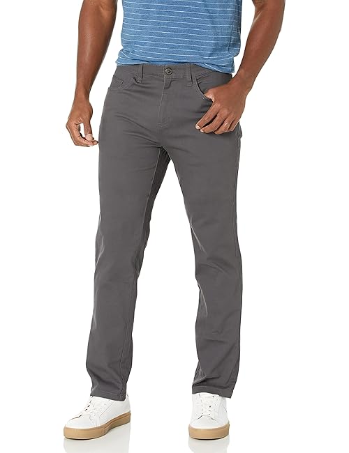 Amazon Essentials Men's Chinos, Athletic Fit, Work Pants, 5-Pocket, Comfort Stretch, Grey, 36W x 30L