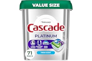 Cascade Platinum Dishwasher Pods, Dishwasher Detergent, Dish Detergent Soap, Fresh, 71 count