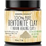 Molivera Organics Bentonite Clay for Detoxifying and Rejuvenating Skin and Hair, 16 oz.