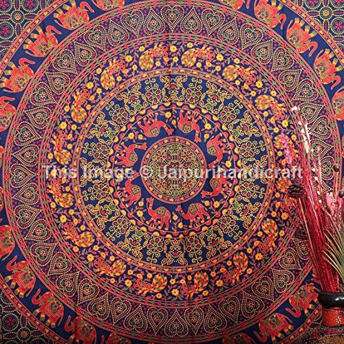 Handicrunch Wall hanging tapestry, Mandala Wall decor Beautiful green Hippie ...