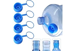 BUSINESS KING 5 Gallon Water Jug Caps 4 Pcs, Food Grade Silicone Reusable Replacement Lid, Fit for 55mm Standard/Screw/Crown Top Water Dispensers Leak-Proof Cap Compatible with 3 & 5 Gallon Water Bottle Cap