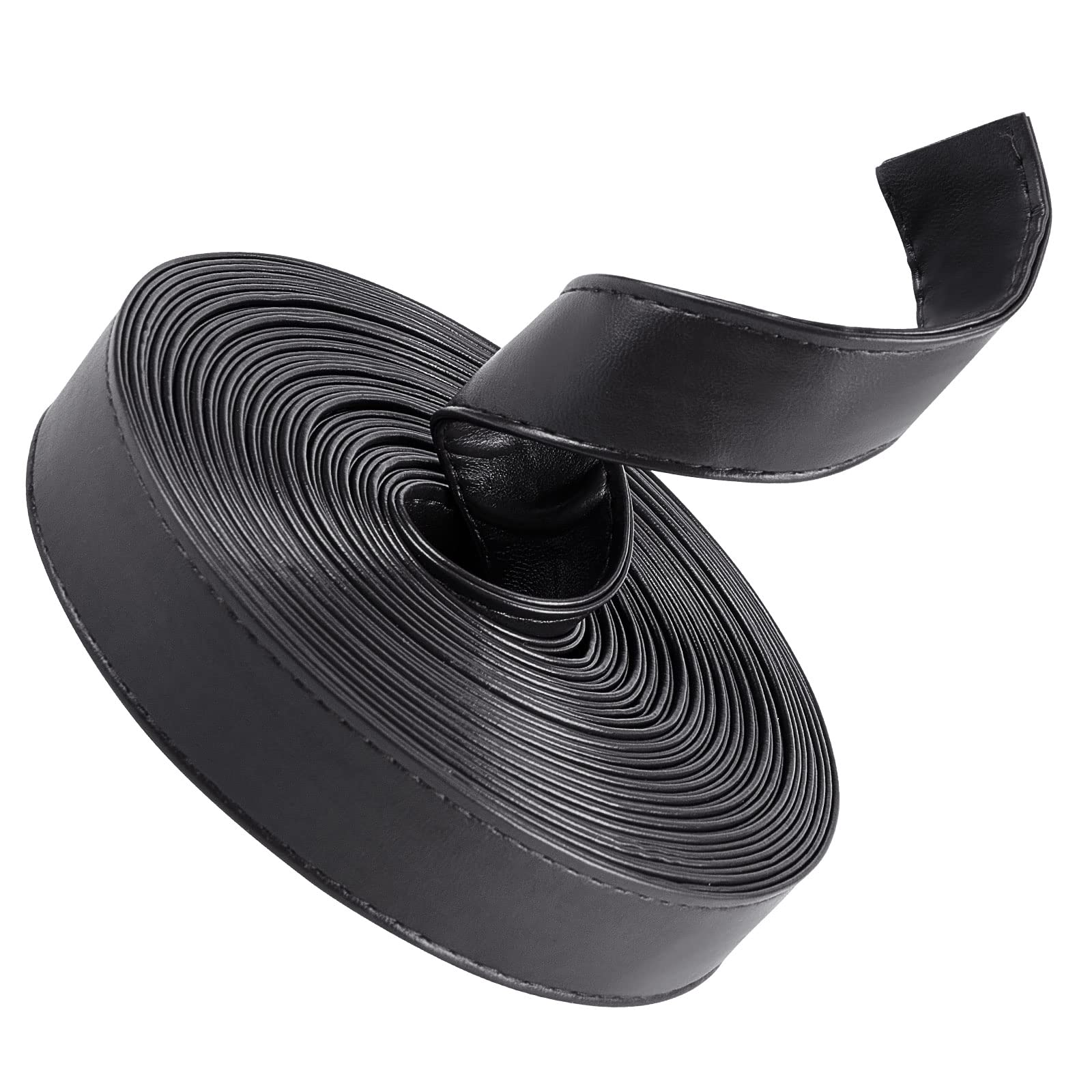 GORGECRAFT 5M Double Sided Leather Strips 1 Inch/25MM Wide Shoulder Bag Leather Strap Roll Black Smooth Leather String Flat Cord for Diy Crafts Clothing Making Handles Pet Collars Traction Ropes Belt